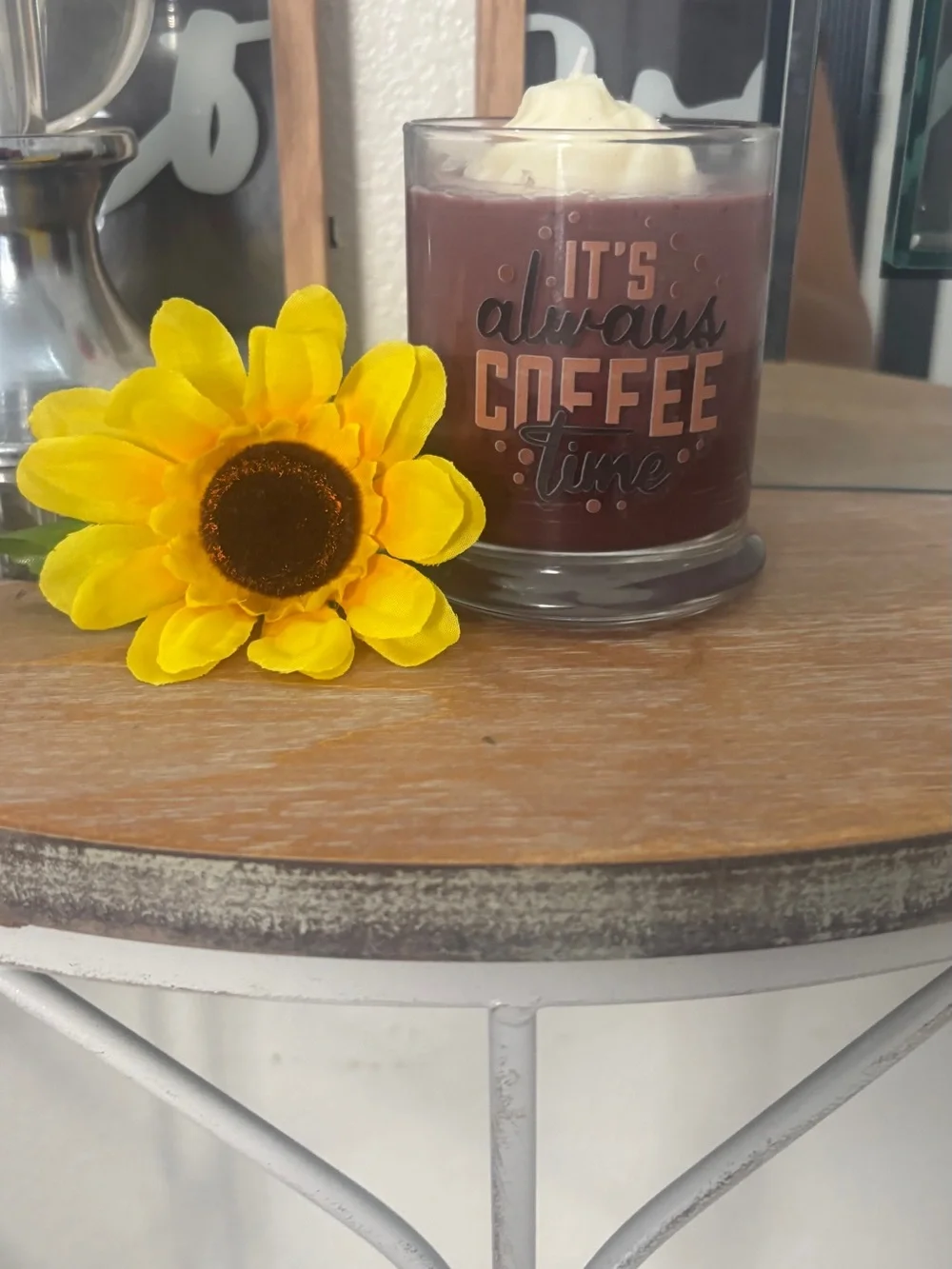 It's Always Coffee Time' homemade Decorative Candle - Scented Home Accent